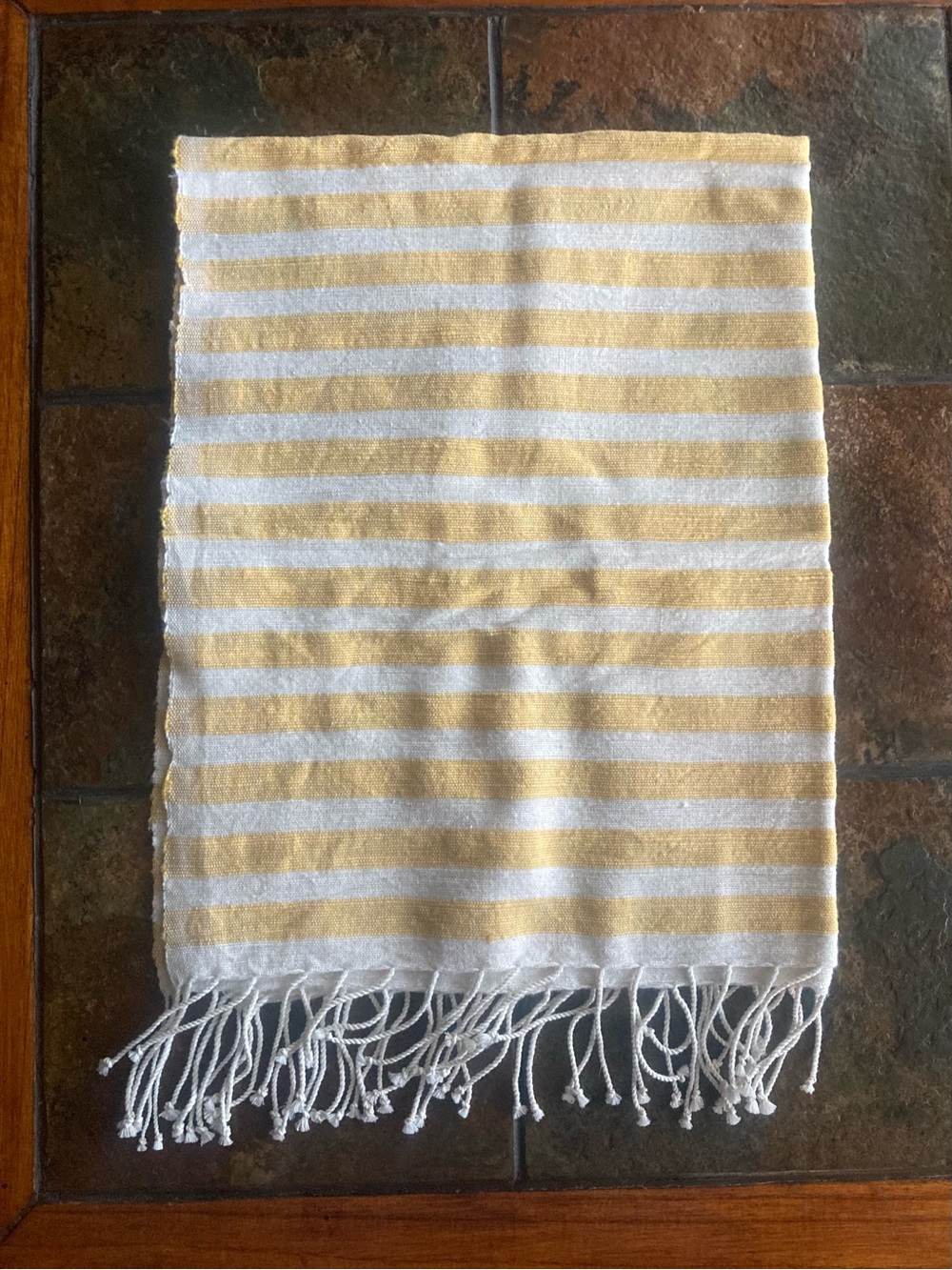 Artisan Made Striped Yellow and White Tea Towel - Made in Ethiopia